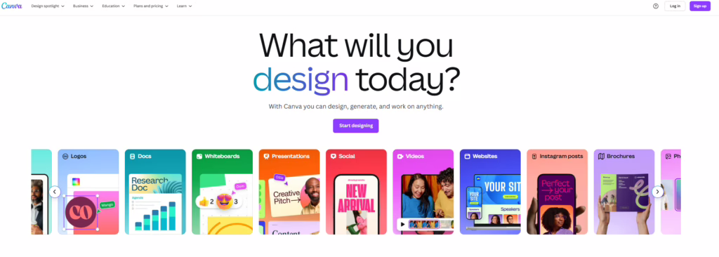 Canva screenshot showing Canva AI has one of the best free AI tools for entrepreneurs in 2025